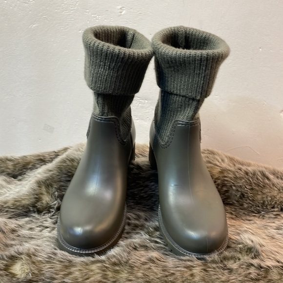 MIA Rain Boot Versatile Knit Accent Cuff grey/Olive Waterproof Lower-38-#0031 - Picture 4 of 14